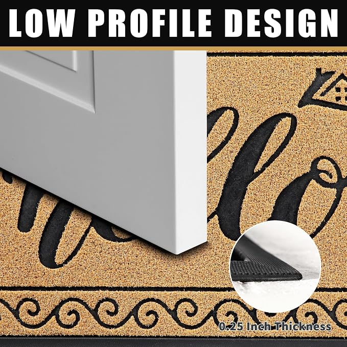 Yimobra Welcome Mats for Front Door 29.5x17, Heavy Duty Waterproof Outdoor Door - Image 4
