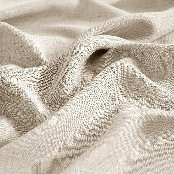 MIULEE Beige Linen Curtains 90 Inch Long 2 Panels - Image 4