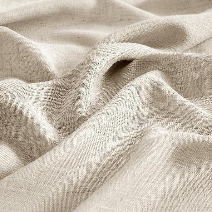 MIULEE Beige Linen Curtains 96 Inches Long 2 Panels - Image 4