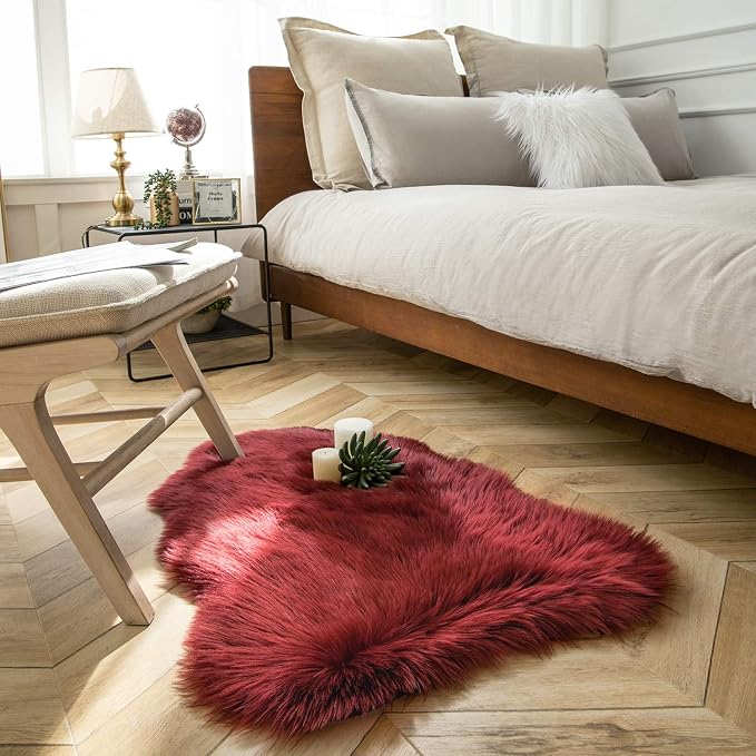 Ashler faux fur rug, Fluffy Shaggy Area Rug Ultra Soft 2 x 3 Feet Sheepskin Fur - Image 2