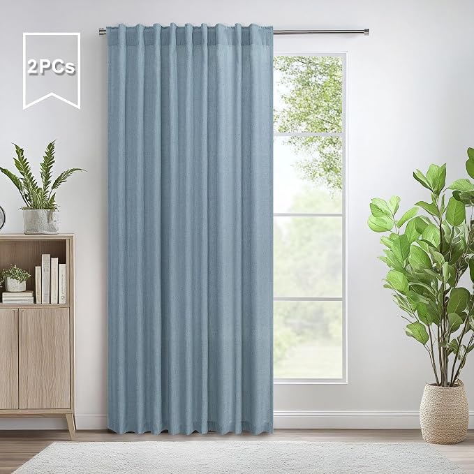 Sliding Door Curtains for Patio Door Total Extra Width 120 x 108 Inch Long Each - Image 2