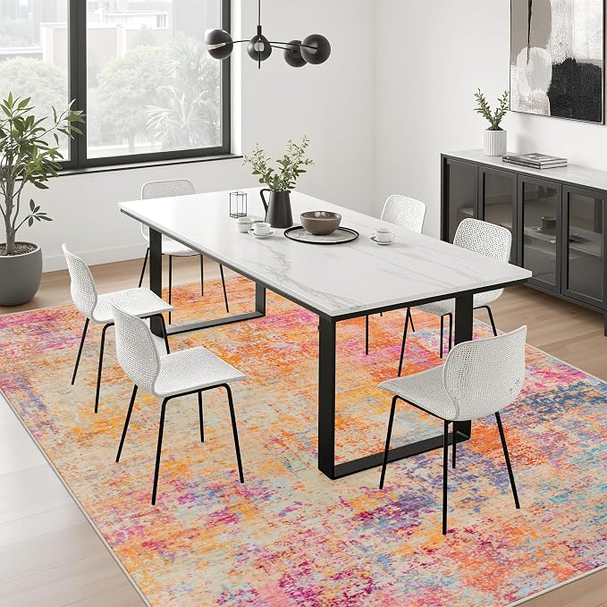 8x10 Area Rug Living Room: Modern Washable Soft Carpet Galaxy Haze | - Image 4