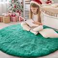 OLANLY Teal Green Round Rugs for Bedroom by OLANLY