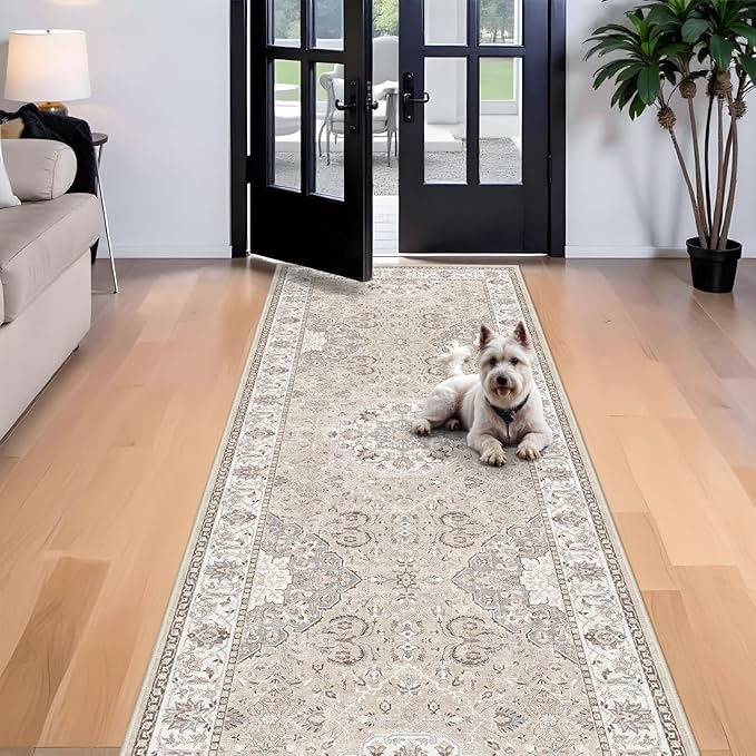 4x10 Hallway Wide Runner Rug: Washable Oriental Soft Area Rug - Image 2