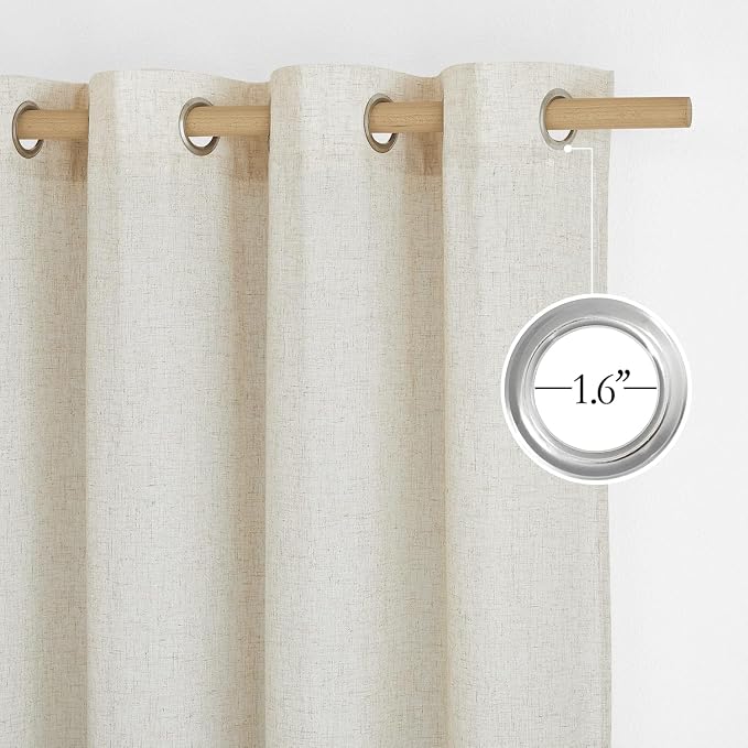 NICETOWN Flax Natural Linen 78 inch Curtains - Image 3