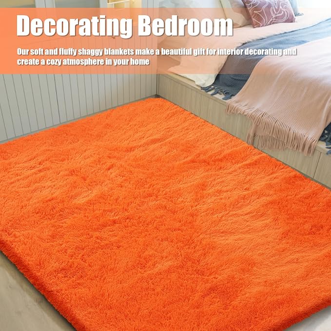 Shag Area Rug for Bedroom 5x8, Soft Fuzzy Rug Non-Shedding Indoor Plush Carpet - Image 8