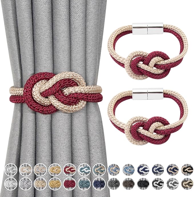 NICEEC 2 Pack Mini Magnetic Curtain Tiebacks Nordic Simple Style Drape Tie by NICEEC