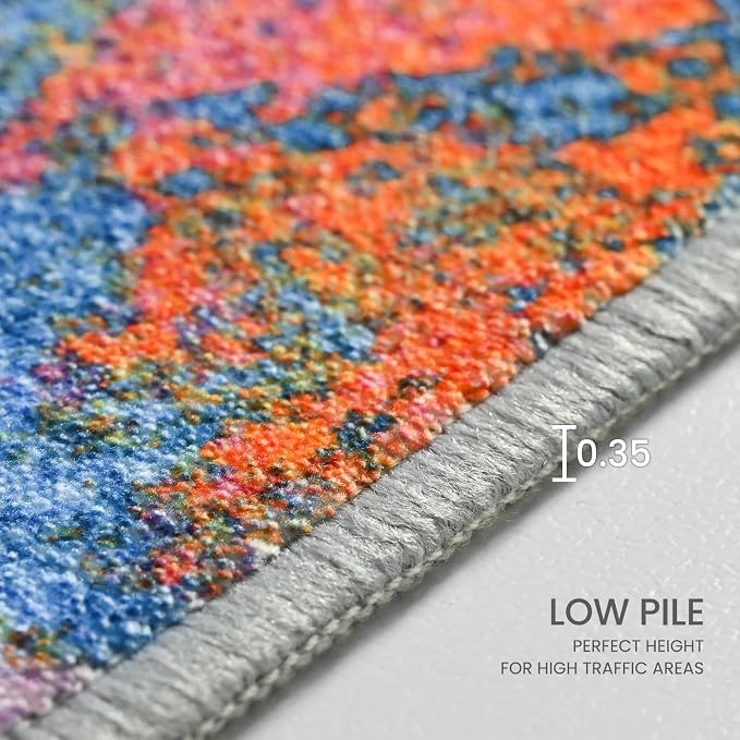2x6 Rainbow Rug Runners for Hallways Kitchen Runner Rug Non Slip Washable - Image 8