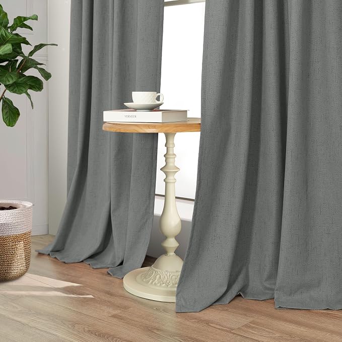Dark Grey Thermal Curtains 54 Inch Length - Image 7