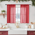 BGment Red Linen Curtains 40 Inch Length by BGment