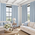Topfinel Blue Blackout Bedroom Curtains 108 Inches Long 2 Panels by Topfinel