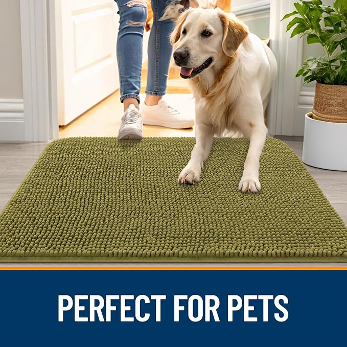 OLANLY Dog Door Mat for Muddy Paws 45x27, Absorbs Moisture and Dirt, Absorbent - Image 6