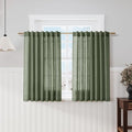Olive Green Kitchen Cafe Curtains 45 Inch Length 2 Panel Set Back Tab Rod by Nanspring