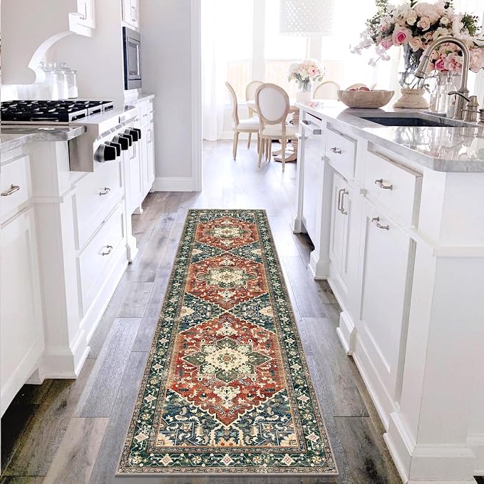 Yamaziot Washable Runner Rug, 2x8 Non-Slip Boho Vintage Hallway Rug Runner - Image 6