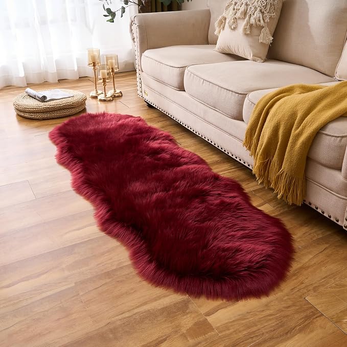 EasyJoy Ultra Soft Fluffy Shaggy Area Rug Faux Fur Rug Chair Cover Seat Pad - Image 5