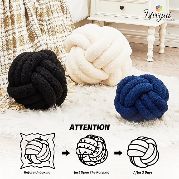 Uvvyui Knot Pillow Ball, Soft Home Decorative Pillows, Round Throw Pillow - Image 4