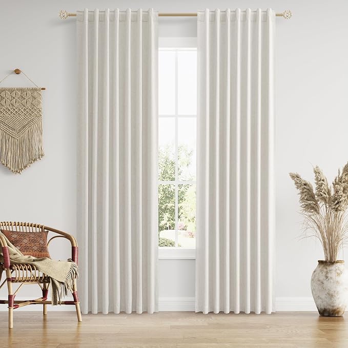 Guken Boho 86 Inches Long 100% Blackout Curtains 2 Panels Set by Guken