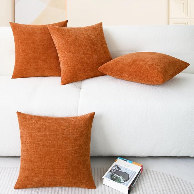 CaliTime Fall Throw Pillow Covers Decorative 18 X 18 Inches Pack of 4 Cozy - Image 6