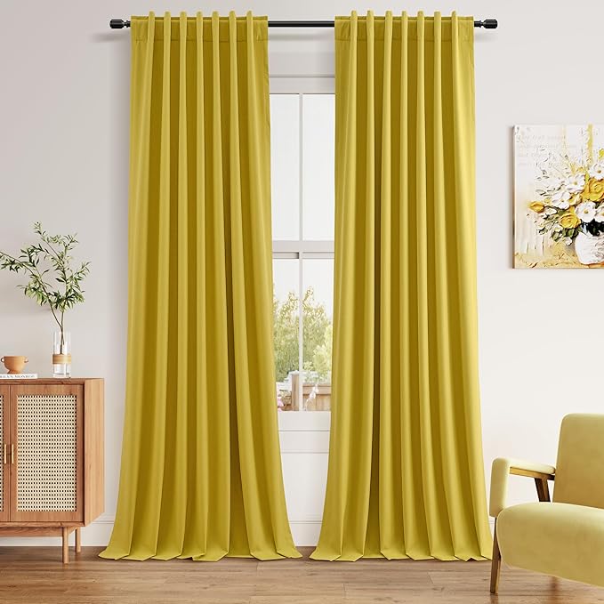 Guken 100% Blackout Curtains 108 Inch Length 2 Panels Set by Guken