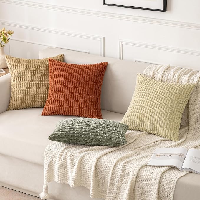 MIULEE Pack of 2 Corduroy Decorative Throw Pillow Covers 20x20 Inch Soft Boho - Image 7