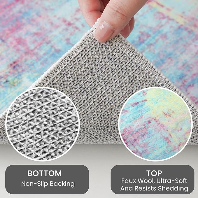 IOHOUZE Abstract Runner Rug 2x5 Ft Washable Runners - Image 4