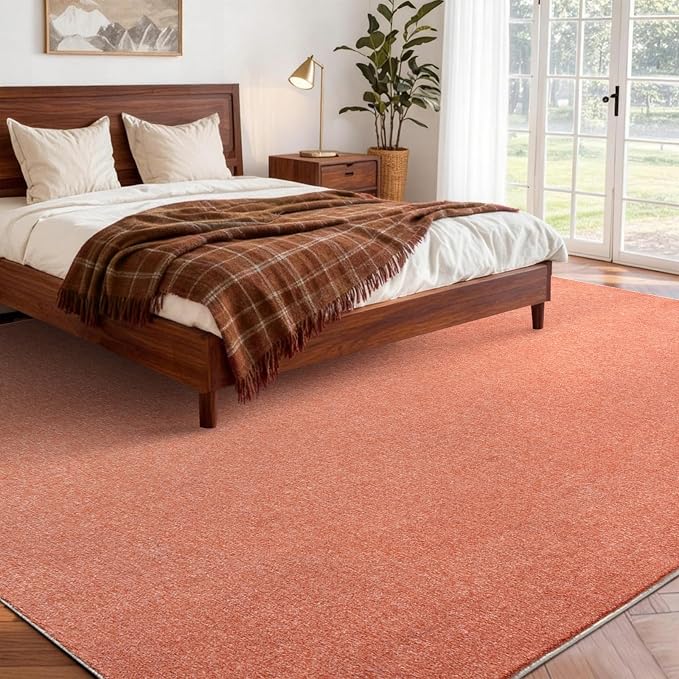 FinRèc 5x7 Washable Area Rugs for Bedroom Living Room, Low Pile Thin Rug Solid - Image 2