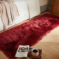 AMTOVO Faux Fur Rug, Burgundy Ultra Soft Fluffy Shag Sheepskin Rug, 2 x 6 ft by AMTOVO