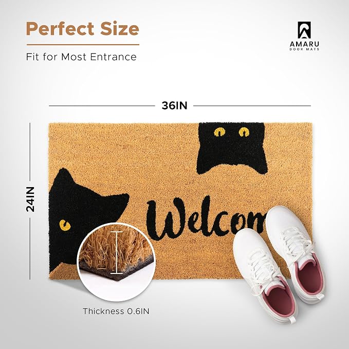 Welcome Cats - 24"x36" - Coir Door Mat - Welcome Mats - Image 2