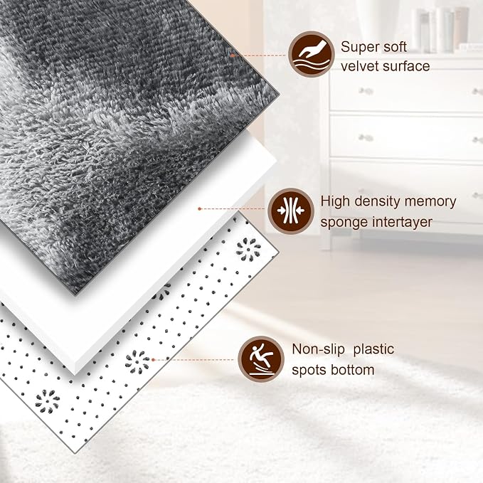 TWINNIS Super Soft Shaggy Rugs Fluffy Carpets, 6x9 Feet, Indoor Modern Plush - Image 2