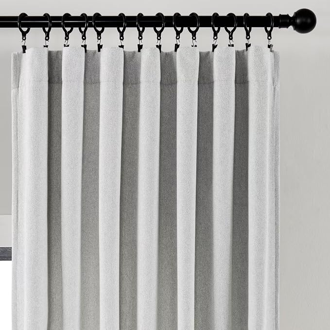 Joydeco Faux Linen Curtains 96 Inches Long 2 Panels Set - Image 3