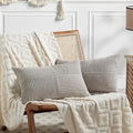 Fancy Homi 2 Packs Neutral Grey Lumbar Decorative Throw Pillow Covers 16x28 Inch by Fancy+Homi