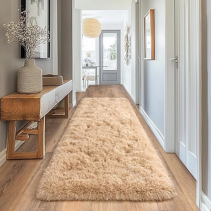 Pionblank Fluffy Runner Rugs for Bedroom 2x6, Modern Shaggy Area Rug for - Image 7