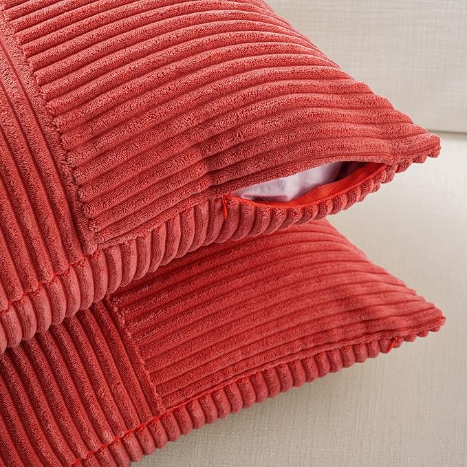 Fancy Homi 2 Packs Red Long Lumbar Decorative Throw Pillow Covers 16x24 Inch - Image 4
