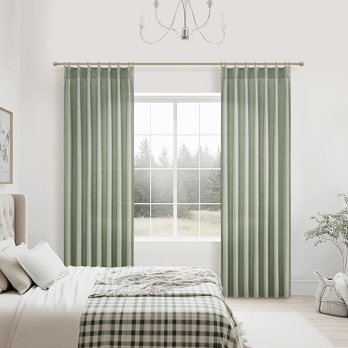 Sage Green Light Filtering Viral Sheer Curtains 90 Inches Long - Image 6
