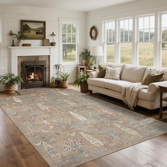 Washable Rugs 8x10 Area Rugs for Living Room, Dining Room-Large Ultra Soft Faux by Srugn