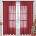 BGment Burgundy Linen Curtains 72 Inches Long by BGment