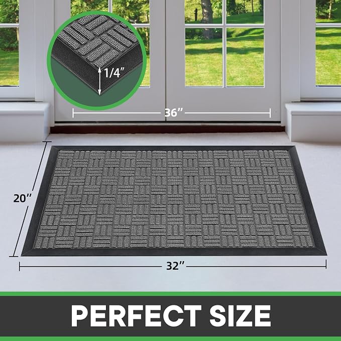 Mibao Front Door Mat, Heavy Duty Durable Welcome Mat - Image 2