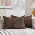 Fancy Homi 2 Packs Dark Brown Lumbar Decorative Throw Pillow Covers 16x26 Inch by Fancy+Homi