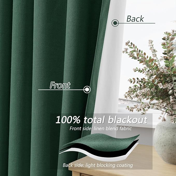 Guken 100% Blackout Curtains 120 Inch Length 2 Panels Set - Image 3
