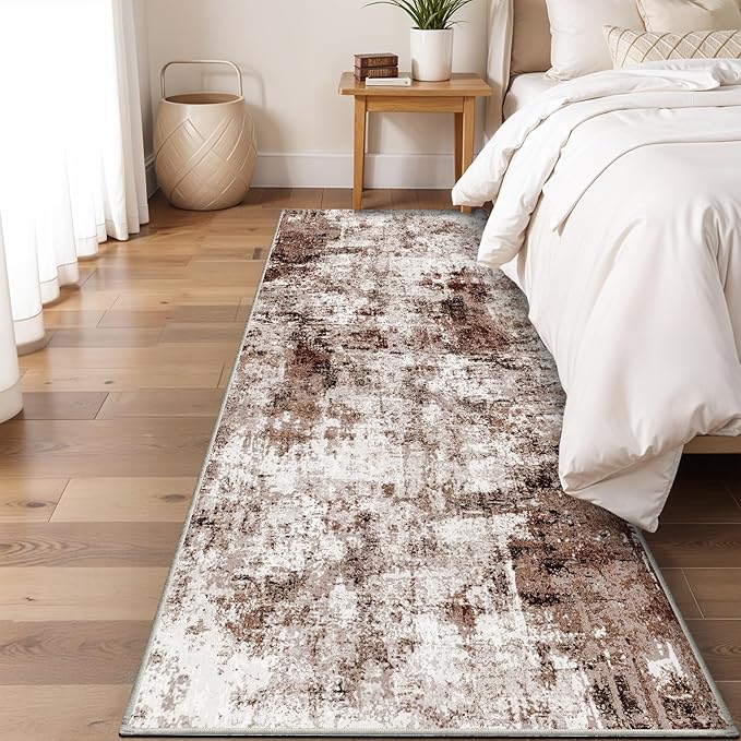 3x10 Washable Runner Rugs for Hallway: Easy-to-Clean Abstract Runners for - Image 2