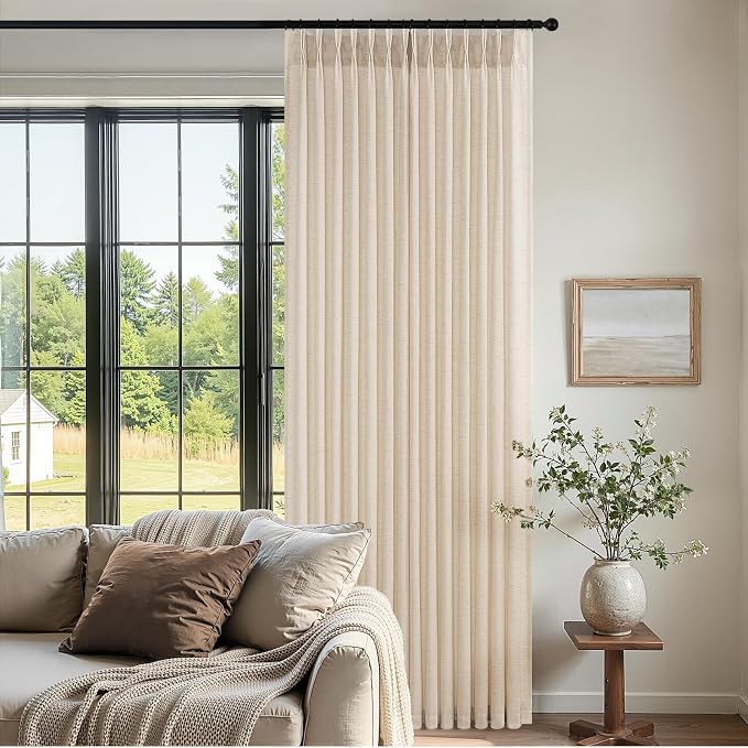 Topfinel Pinch Pleated Curtains 90 Inches Long 2 Panels Set, Sand Beige Semi - Image 4