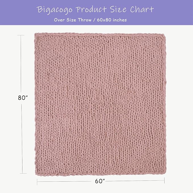 Bigacogo Chunky Knit Throw Blanket - Image 2