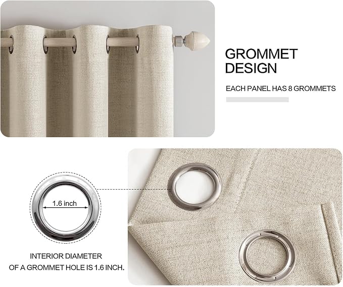 MIULEE 100% Blackout Linen Curtains - Image 4