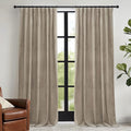 RYB HOME Camel Beige Velvet Curtains 84 inch, Room Darkening Window Curtains by RYBHOME