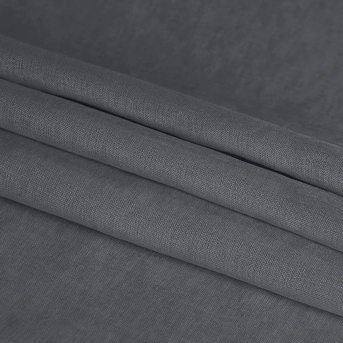 DWCN Dark Gray Sheer Curtains Semi Transparent Voile Rod Pocket Curtains - Image 6