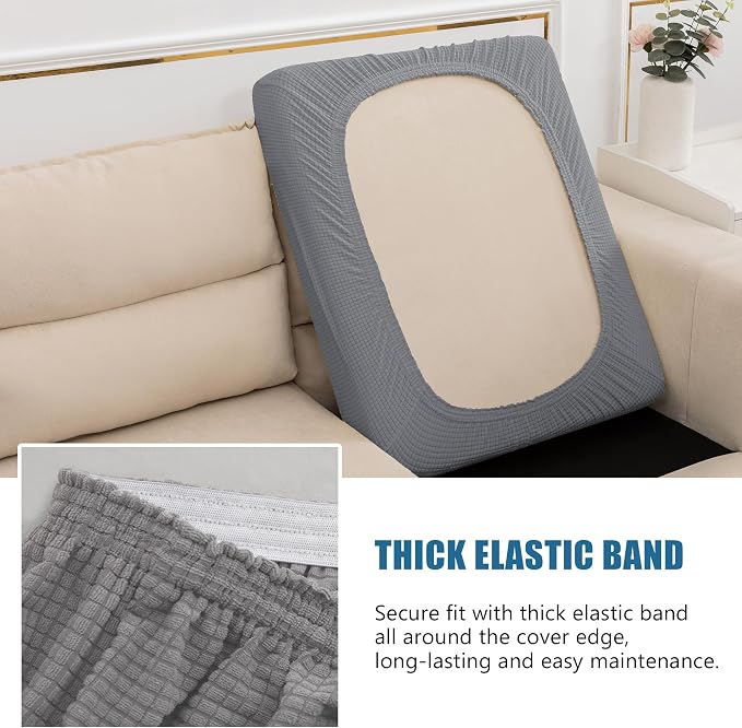 Water-Resistant Spandex Couch Cushion Covers, Stretch Sofa Settee Slipcover - Image 5