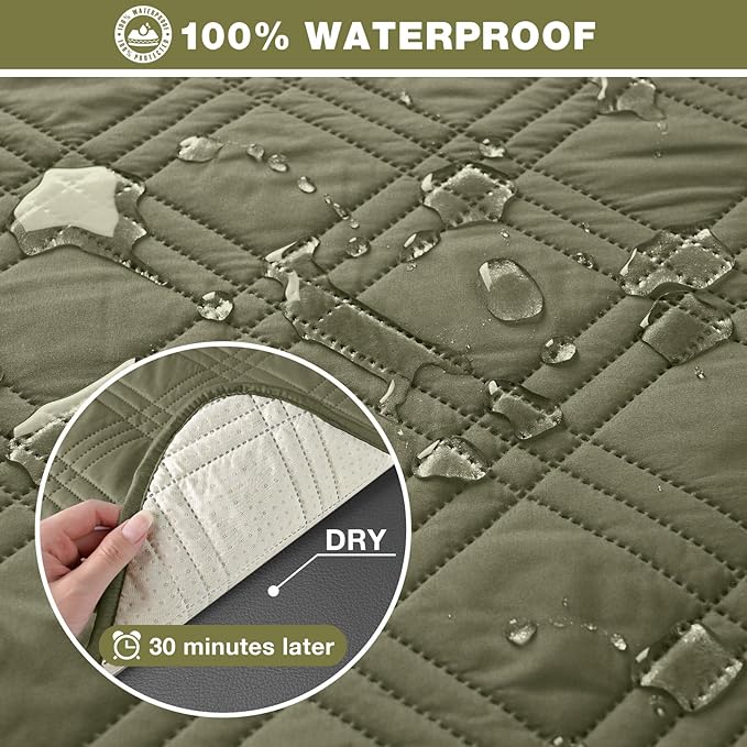 TAOCOCO 100% Waterproof Recliner Sofa Cover, Non Slip Split Couch Covers - Image 4