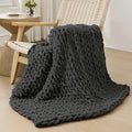 Bigacogo Chunky Knit Throw Blanket by Bigacogo