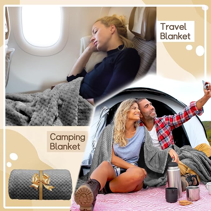 4 Pack Fleece Throw Blankets 50x60 Inches - Image 6