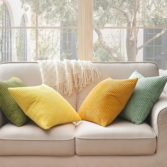 Topfinel 20x20 Oversized Throw Pillows Covers Set of 4 Euro Shams, Farmhouse - Image 2